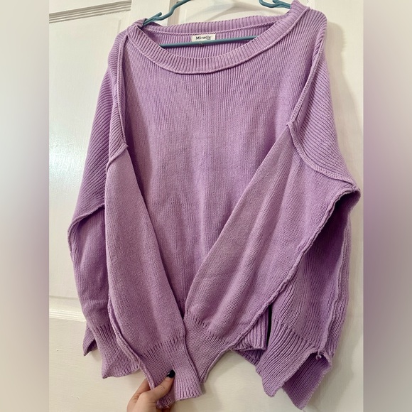 Miracle Lavender Women's Crew Neck Sweater - Picture 3 of 7
